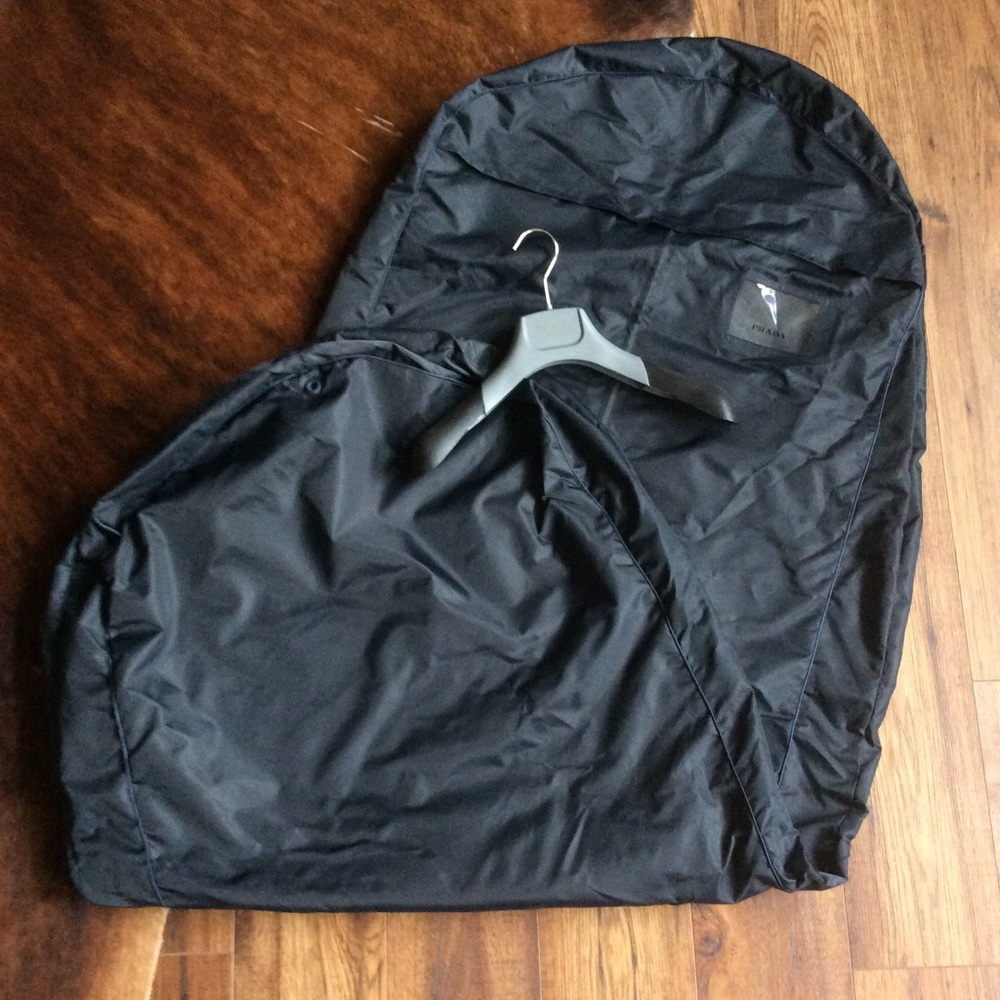 Prada nylon garments bag with hanger